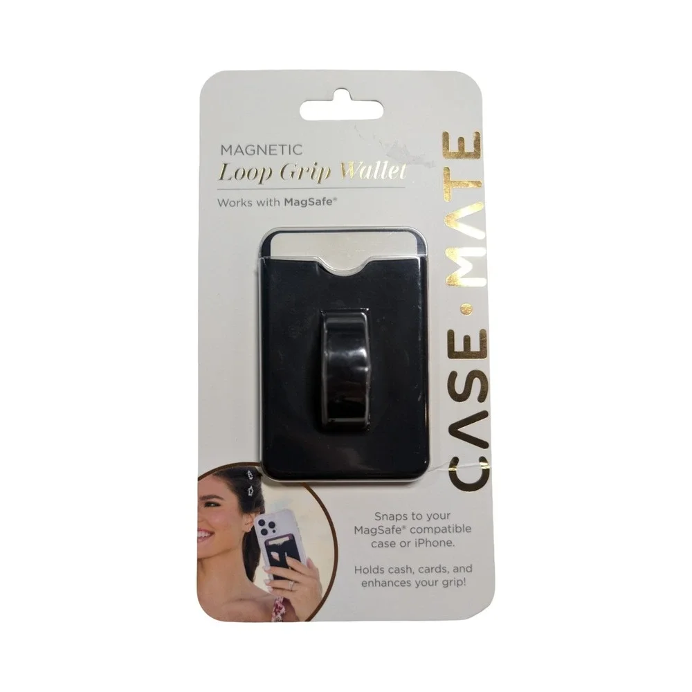 i3-P Case-Mate Magnetic Loop Grip Wallet Works With MagSafe - Black ⬇️